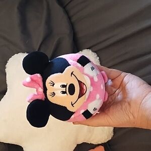 Minnie Mouse TY Plush Ball kids Toy beanie Retro Disney Pink and white bow